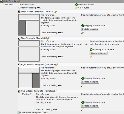 Creating icons for templates