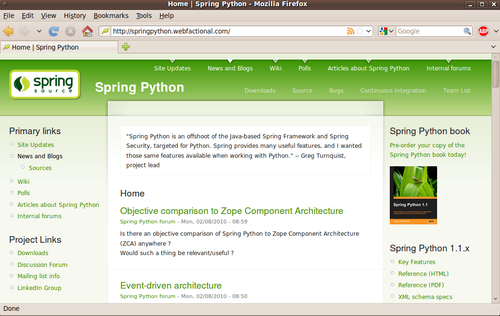 Spring Python community