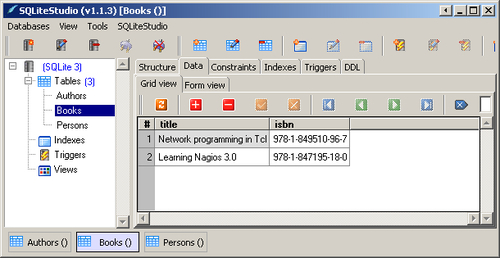 Managing databases from SQLiteStudio