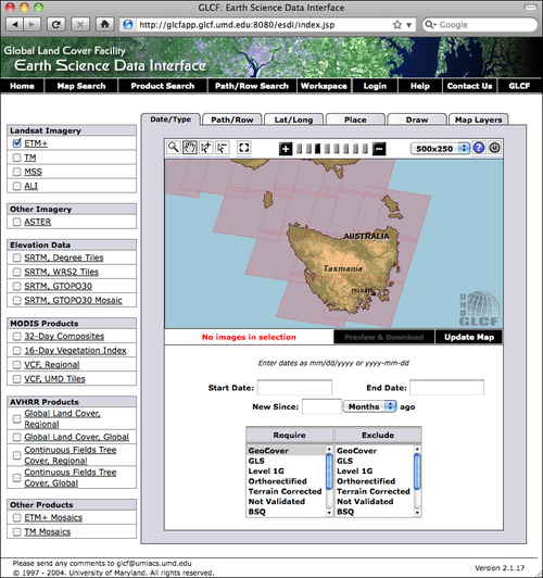 Obtaining Landsat imagery