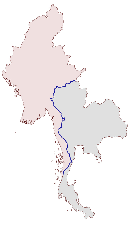 Task: Calculate the border between Thailand and Myanmar