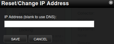 Resetting the IP address