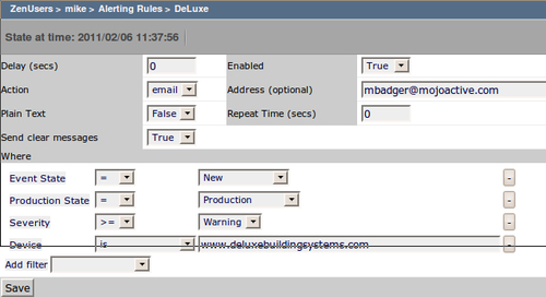 Configuring alerting rules