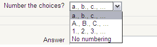 Number the choices