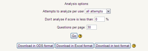 Analysis options