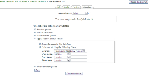 Making a QuizPort test