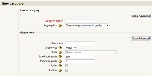 Setting up categories