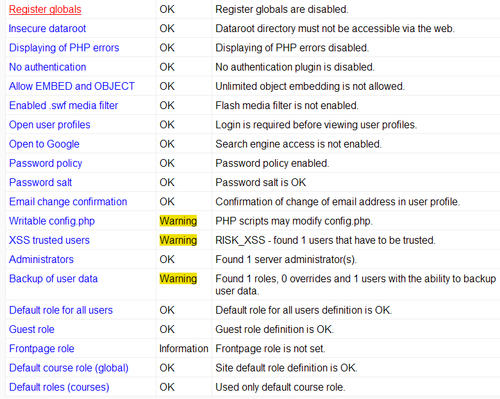 Quickly securing Moodle