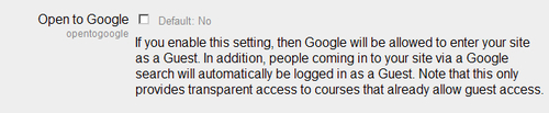 Moodle and search engines