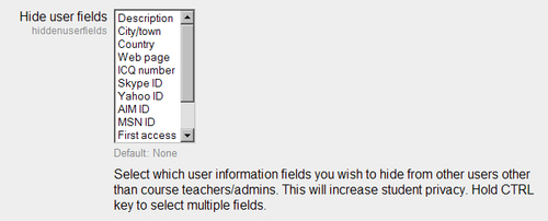 Limit information exposed to all users