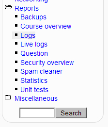 Accessing the Moodle reports