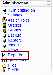 Accessing the Moodle reports