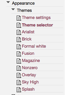 Time for action - customizing themes with theme customization forms