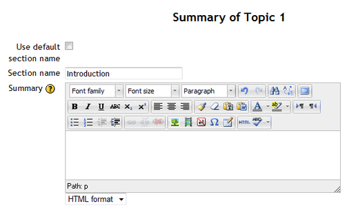 Time for action - editing topic summaries