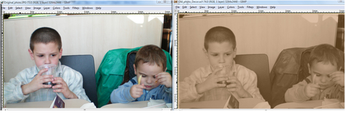 Applying an old photo effect to a photo