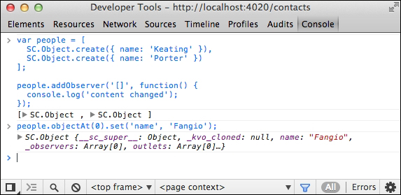 Observing properties on enumerable items