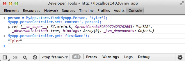 Working with SproutCore's controllers