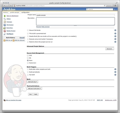 Configuring Jenkins job