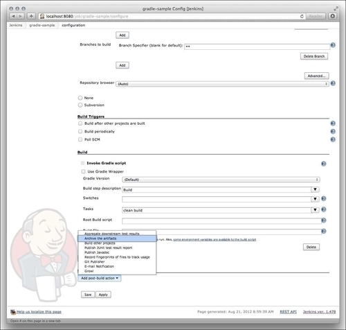 Configuring artifacts and test results