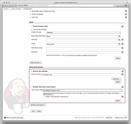 Configuring artifacts and test results