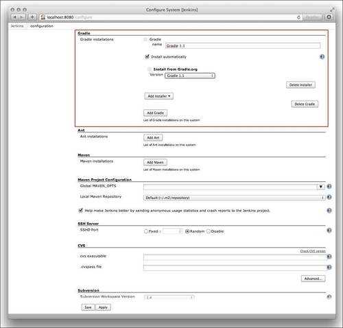 Adding Gradle versions