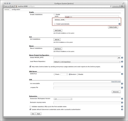 Adding Gradle versions