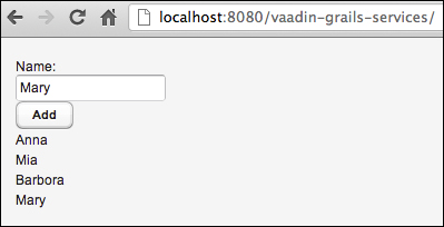 Using Grails services in Vaadin