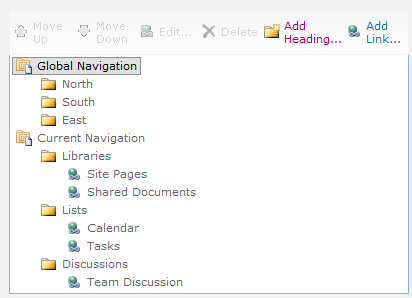 Creating and managing navigation