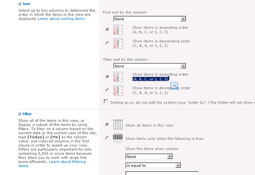 Standard viewlist, managingviews, creating