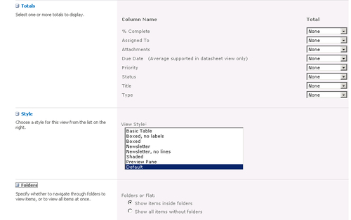 Standard viewlist, managingviews, creating