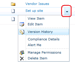 Versioning settingsList Setting icon, Form Web Partsfunctionality list