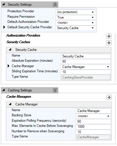 Configuring Security Cache Provider