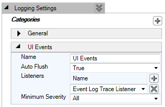 Configuring log categories