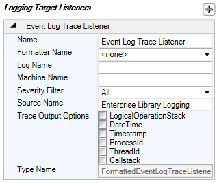 Configuring Event Log Trace Listener