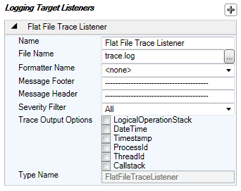 Configuring Flat File Trace Listener