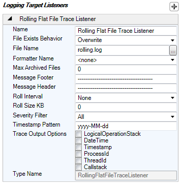 Configuring Rolling Flat File Trace Listener