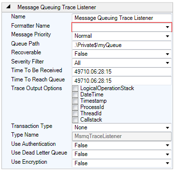 Configuring Message Queuing Trace Listener