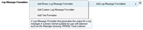 Configuring log message formatters