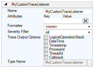 Configuring the custom trace listener