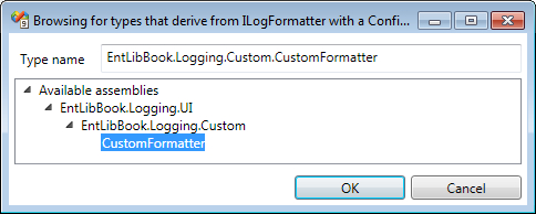 Configuring the custom log formatter