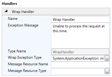 Configuring a Wrap exception handler