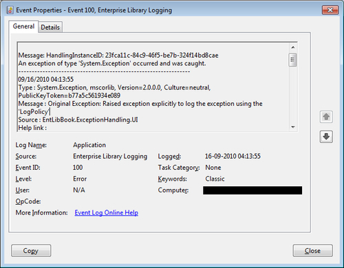 Configuring a Logging handler