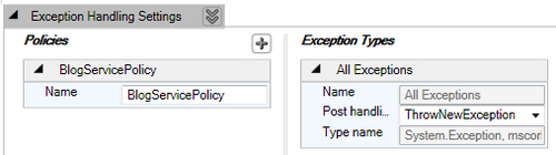 Configuring a fault contract exception handler