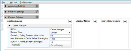 Adding the initial Caching Settings