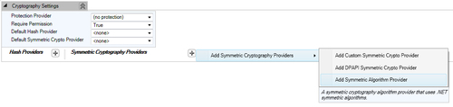 Configuring the symmetric cryptography provider