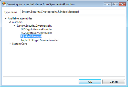 Configuring the symmetric cryptography provider