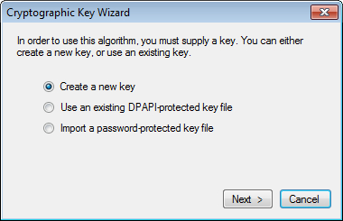 Configuring the symmetric cryptography provider