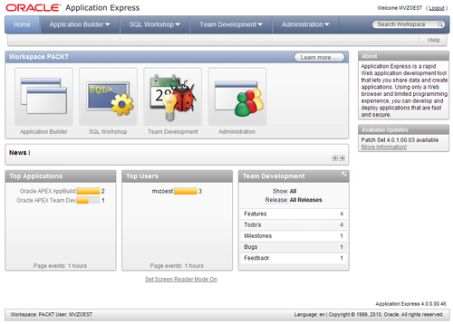 Creating an APEX 4.0 application