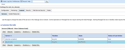 Starting other servers using the WebLogic Admin console