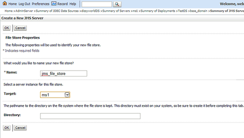 Creating and monitoring JMS servers